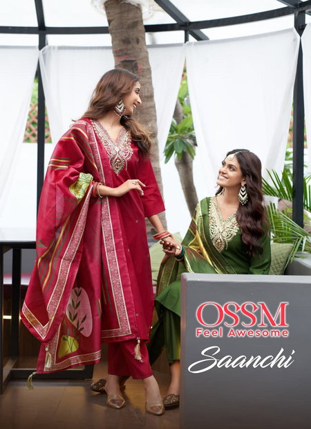 Saanchi By Ossm Viscos Roman Silk Surat Kurti With Bottom Dupatta Wholesale Market
