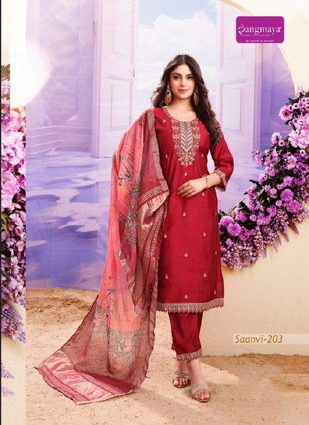 Saanvi By Rangmaya Roman Designer Kurti With Bottom Dupatta Wholesale Price In Surat
 Catalog