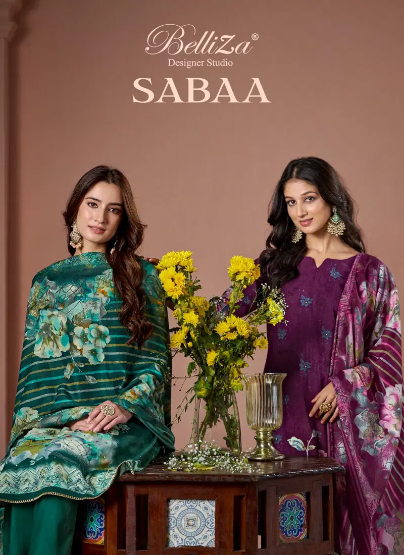 Sabaa By Belliza Viscose Rayon Digital Printed Dress Material Orders In India