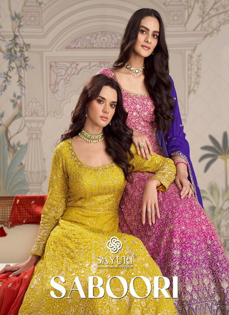 Saboori By Sayuri Georgette Embroidery Surat Gown With Dupatta Wholesale Market
