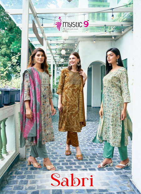 Sabri Vol 1 By Mystic 9 Rayon Printed Kurti With Bottom Dupatta Wholesalers In Delhi
