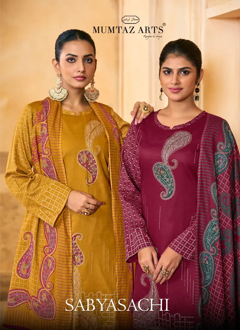 Sabyasachi By Mumtaz Jam Silk Printed Dress Material Suppliers In India Catalog