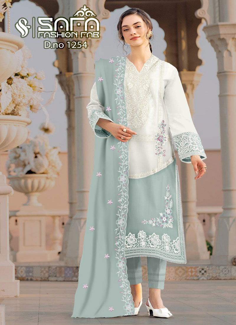 Safa Fashion Fab 1254 Georgette Readymade Pakistani Suit Wholesale Price In Surat
 Catalog