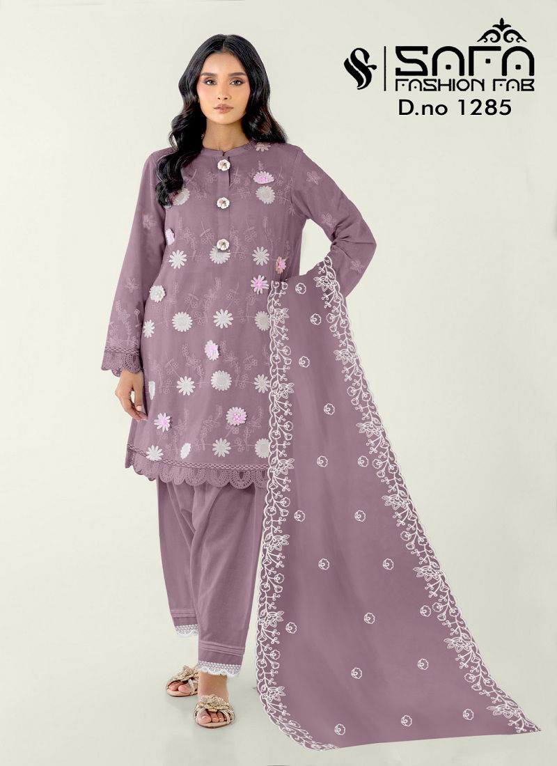 Safa Fashion Fab 1285 Designer Pakistani Readymade Suit Orders In India Catalog