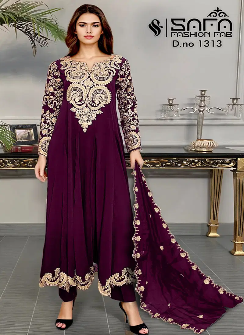 Safa Fashion Fab 1313 Georgette Readymade Pakistani Suit Orders In India Catalog