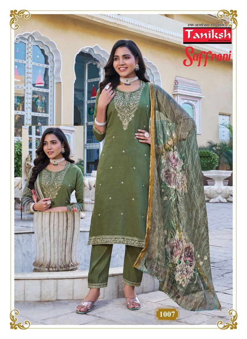 Saffroni Vol 1 By Taniksh Vertical Kurti With Bottom Dupatta Wholesale Price Catalog