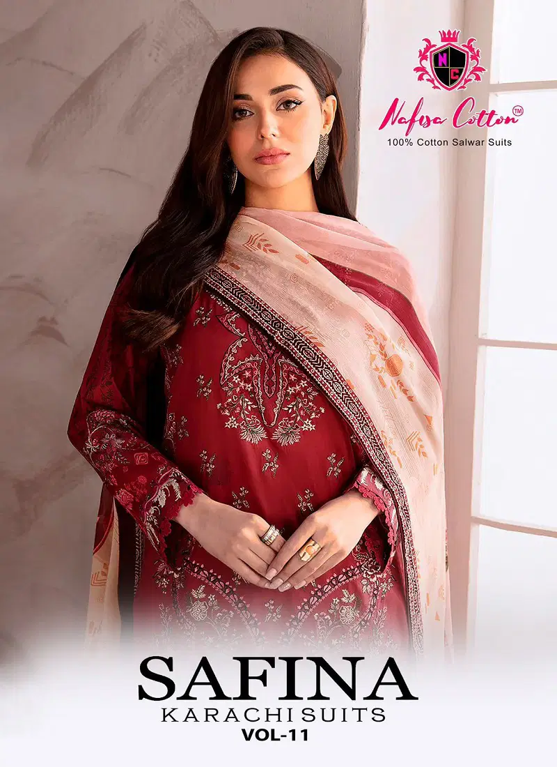 Safina Vol 11 By Nafisa Cotton Digital Printed Dress Material Exporters In India Catalog