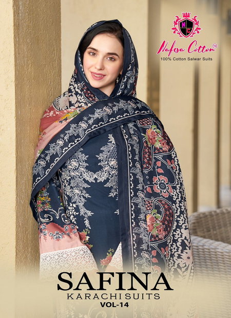 Safina Vol 14 By Nafisa Cotton Digital Printed Online Dress Material Wholesale