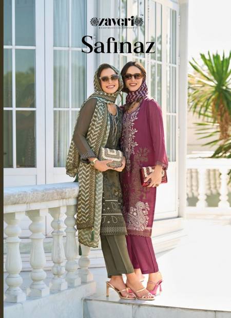 Safinaz By Zaveri Heavy Embroidery Organza Readymade Suits Wholesale Market In Surat
