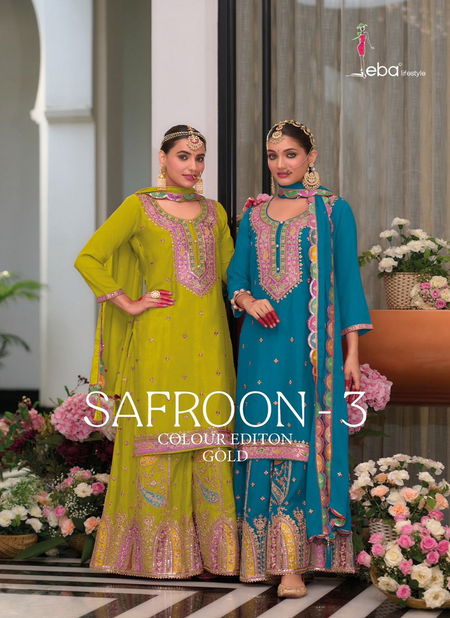 Safroon Vol 3 Color Edition Gold By Eba Chinon Readymade Suits Suppliers In India Catalog