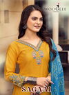 Sagaai By Wooglee Viscose Embroidery Kurti With Bottom Dupatta Wholesale Market In Surat