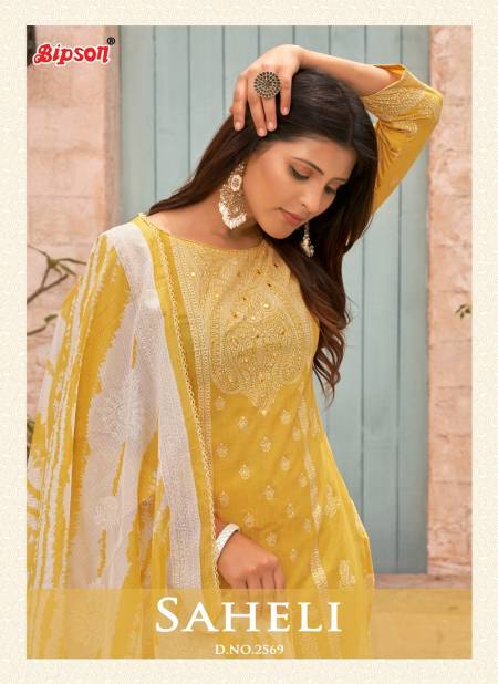 Saheli 2569 By Bipson Mirror Work With Printed Cotton Dress Material Wholesalers In Delhi
