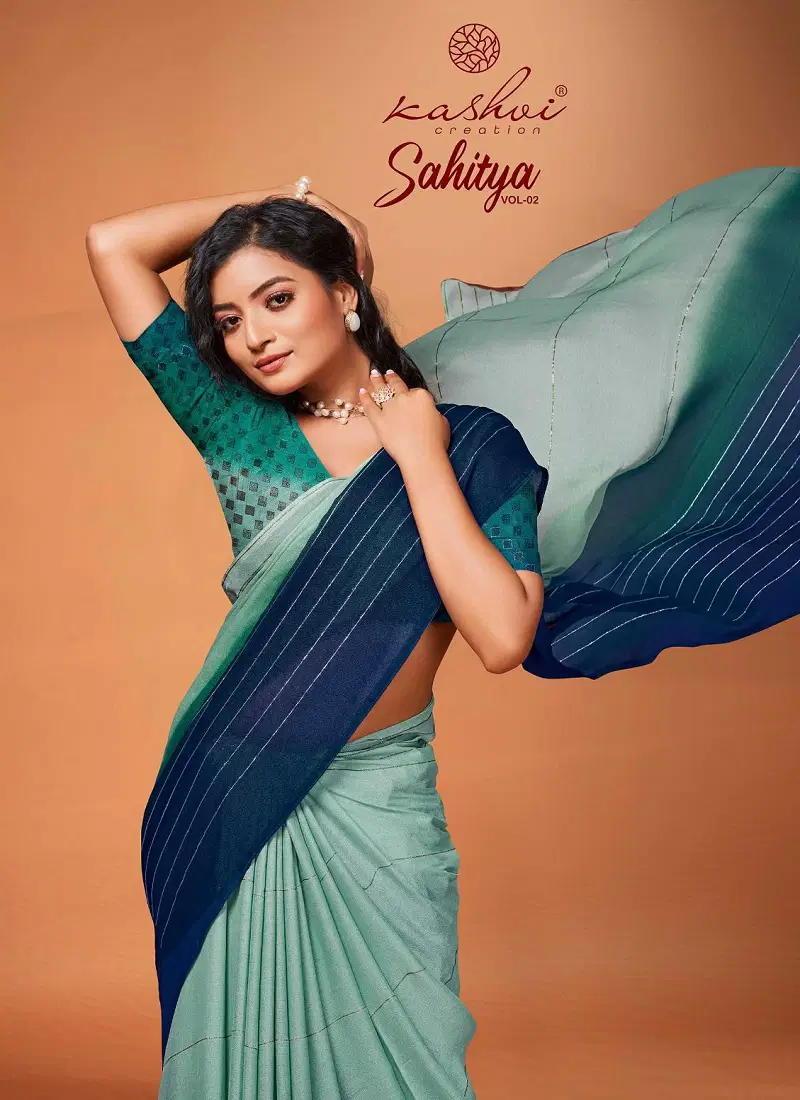 Sahitya Vol 2 By Kashvi Dull Moss Daily Wear Sarees Orders In India Catalog