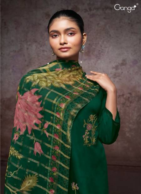 Saige 2329 By Ganga Printed Cotton Silk Dress Material Catalog Catalog