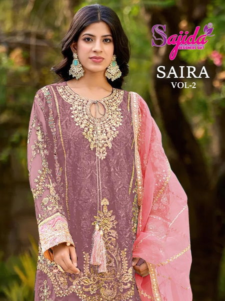 Saira Vol 2 By Sajida Georgette Surat Pakistani Salwar Suit Wholesale Market
