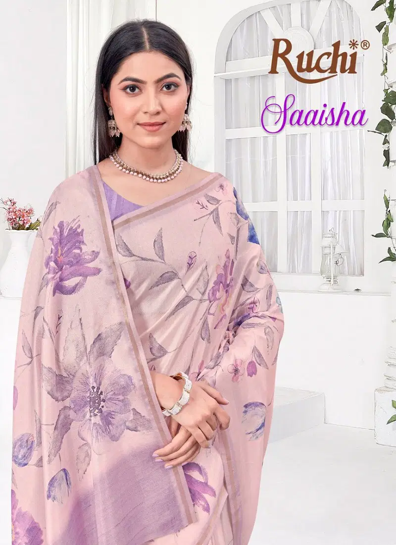 Saisha Vol 2 By Ruchi Tussar Silk Printed Saree Suppliers In India