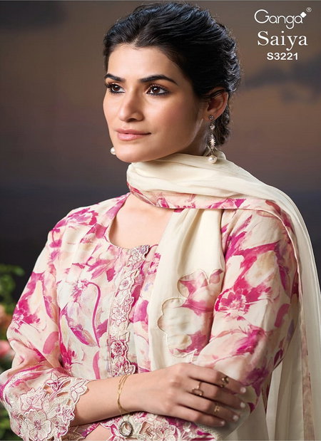 Saiya 3221 By Ganga Organza Silk Designer Salwar Suits Orders In India