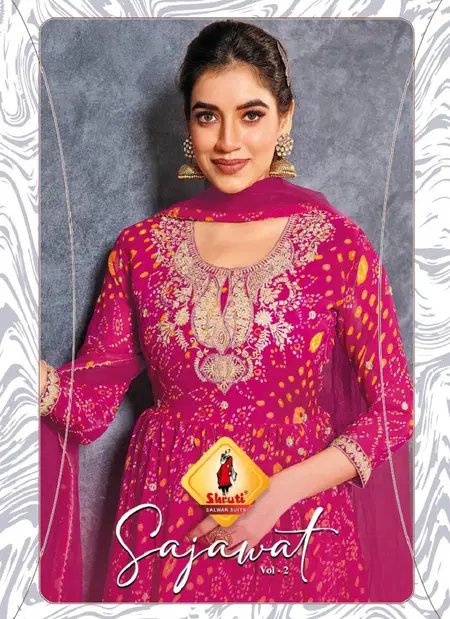 Sajawat Vol 2 By Shruti Georgette Bandhani Gown With Dupatta Wholesale Price In Surat