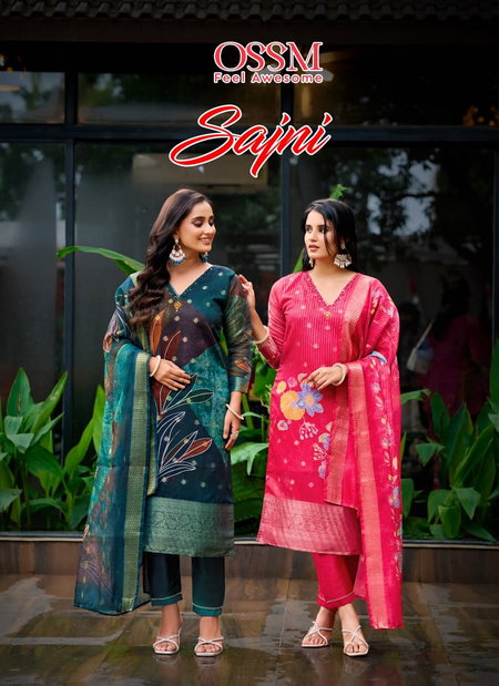 Sajni By Ossm Silk Jacquard Kurti With Bottom Dupatta Wholesale Shop In Surat