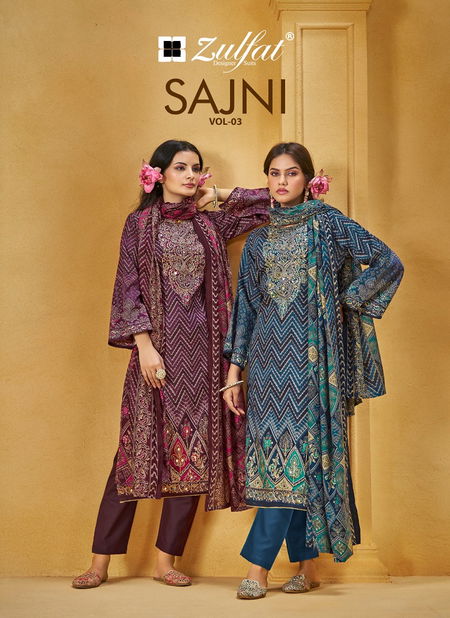 Sajni Vol 3 By Zulfat Pure Jam Cotton Printed Dress Material Wholesale In India Catalog