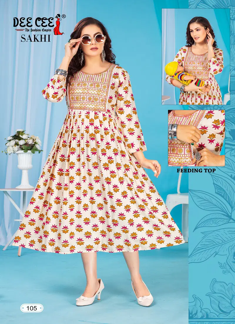 Sakhi By Deecee Rayon Printed Feeding Kurtis Suppliers In India Catalog