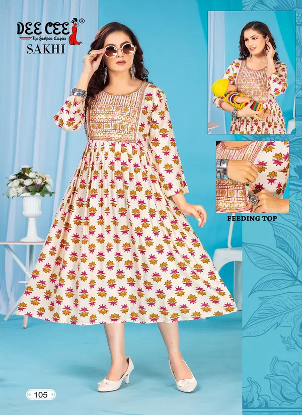 Sakhi By Deecee Rayon Printed Feeding Kurtis Suppliers In India