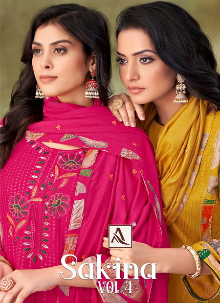 Sakina Vol 4 By Alok Suit Viscose Rayon Dress Material Suppliers In India