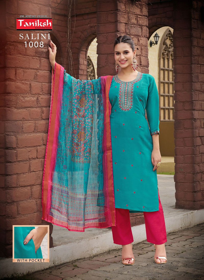 Salini Vol 1 By Taniksh Shimmer Kurti With Bottom Dupatta Online Wholesale  Catalog