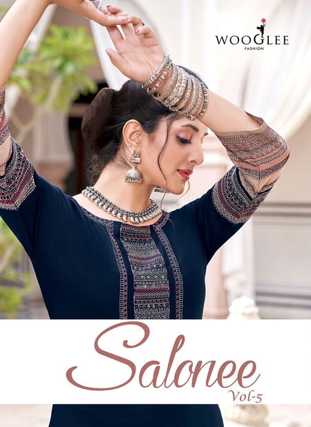 Salonee Vol 5 By Wooglee Rayon Embroidery Kurtis Wholesale Price In Surat
 Catalog