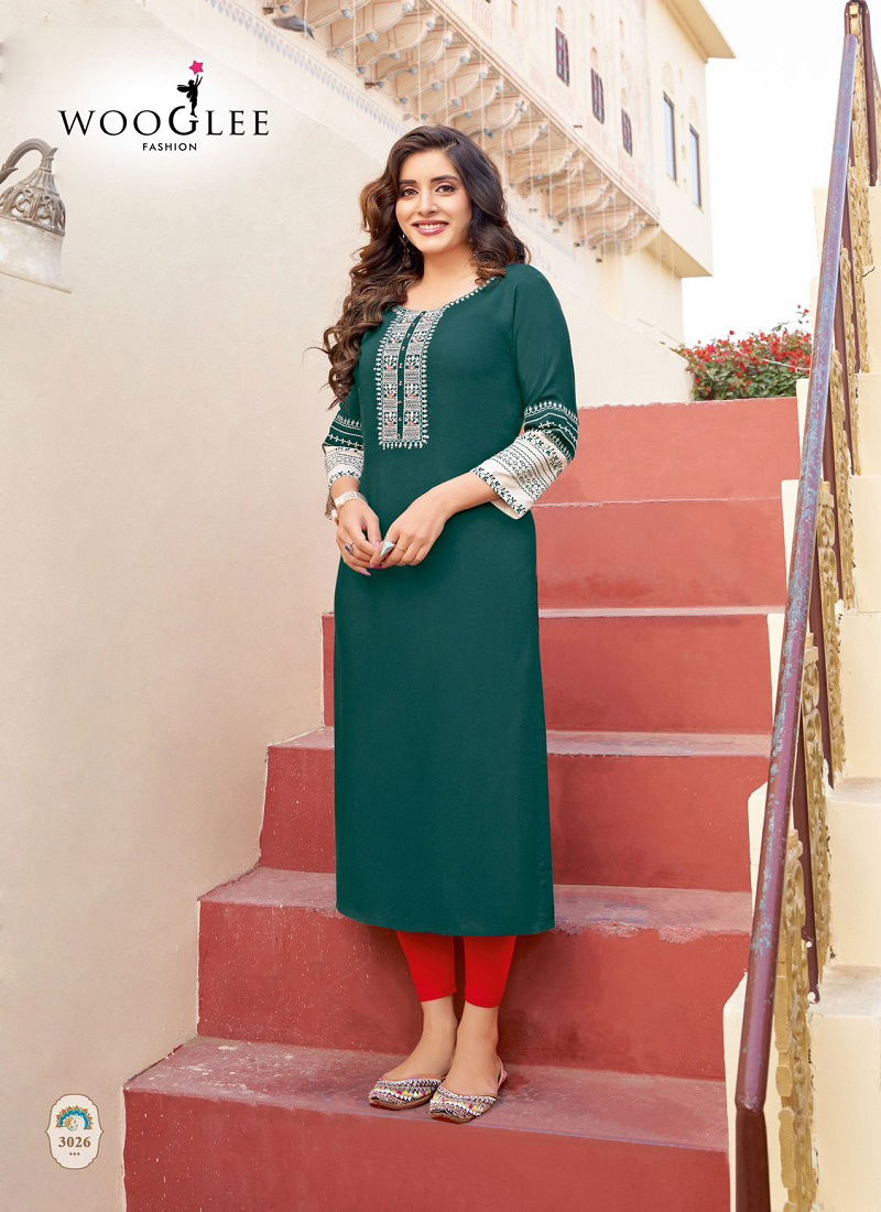 Salonee Vol 6 By Wooglee Fancy Rayon Kurtis Wholesale Shop In Surat
 Catalog