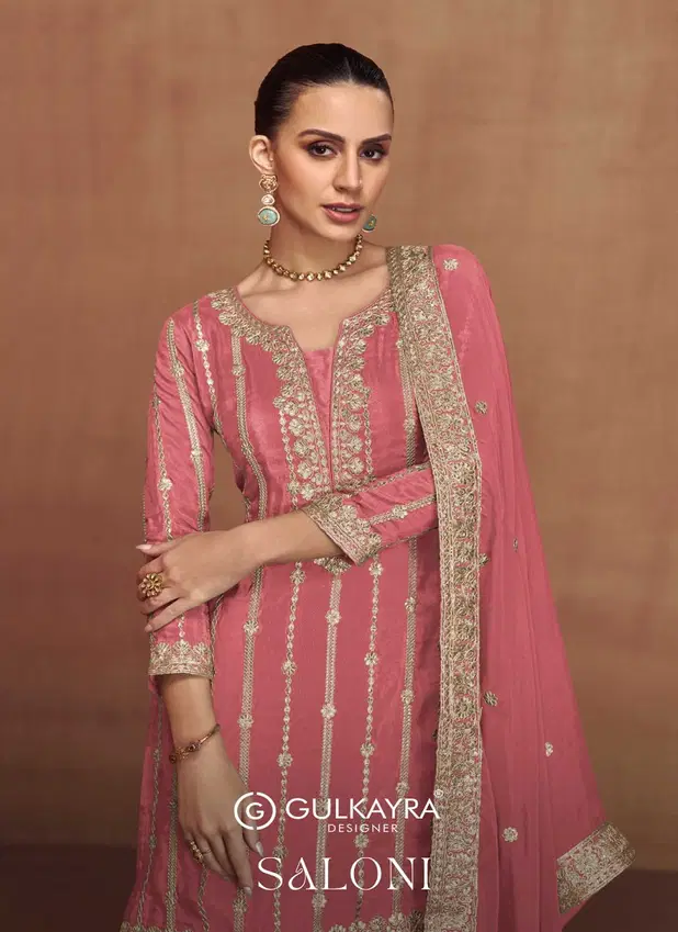 Saloni By Gulkayra Simar Silk Designer Readymade Suits Wholesale Market In Surat