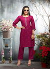 Saloni Fancy Casual Wear Rayon Embroidery Kurti With Pant Collection