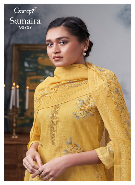 Samaira 2727 By Ganga Linen Printed Premium Cotton Dress Material Wholesale Price In Surat