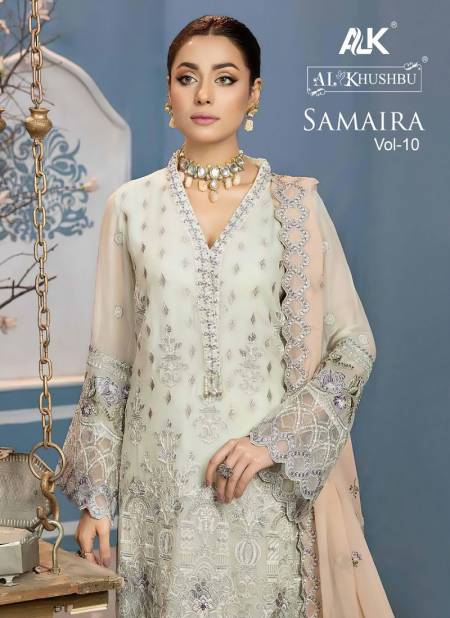 Samaira Vol 10 By Alk Khushbu Georgette Pakistani Suits Wholesale Clothing Suppliers In India
 Catalog