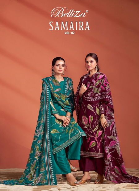 Samaira Vol 2 By Belliza Viscose Digital Printed Dress Material Suppliers In India Catalog