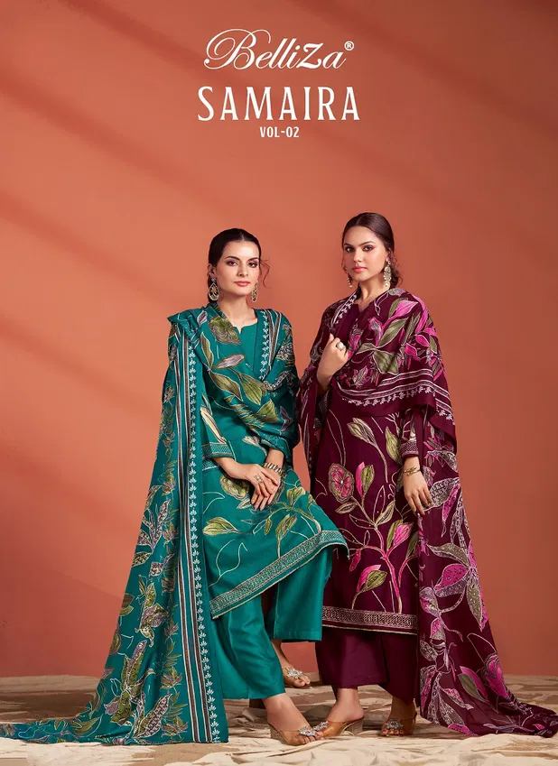 Samaira Vol 2 By Belliza Viscose Digital Printed Dress Material Suppliers In India