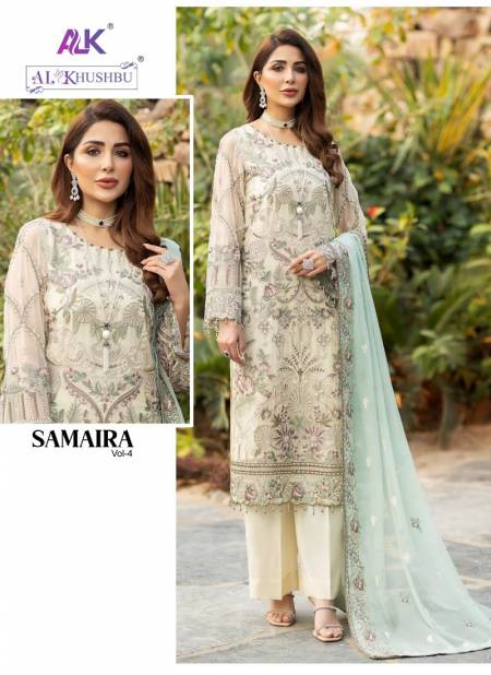 Samaira Vol 4 By By Al Khushbu Georgette Pakistani Suits Wholesale Shop In Surat Catalog