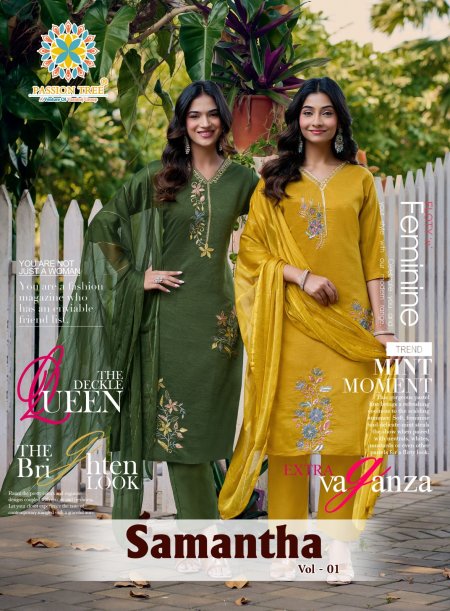 Samantha Vol 1 By Passion Tree Roman Kurti With Bottom Dupatta