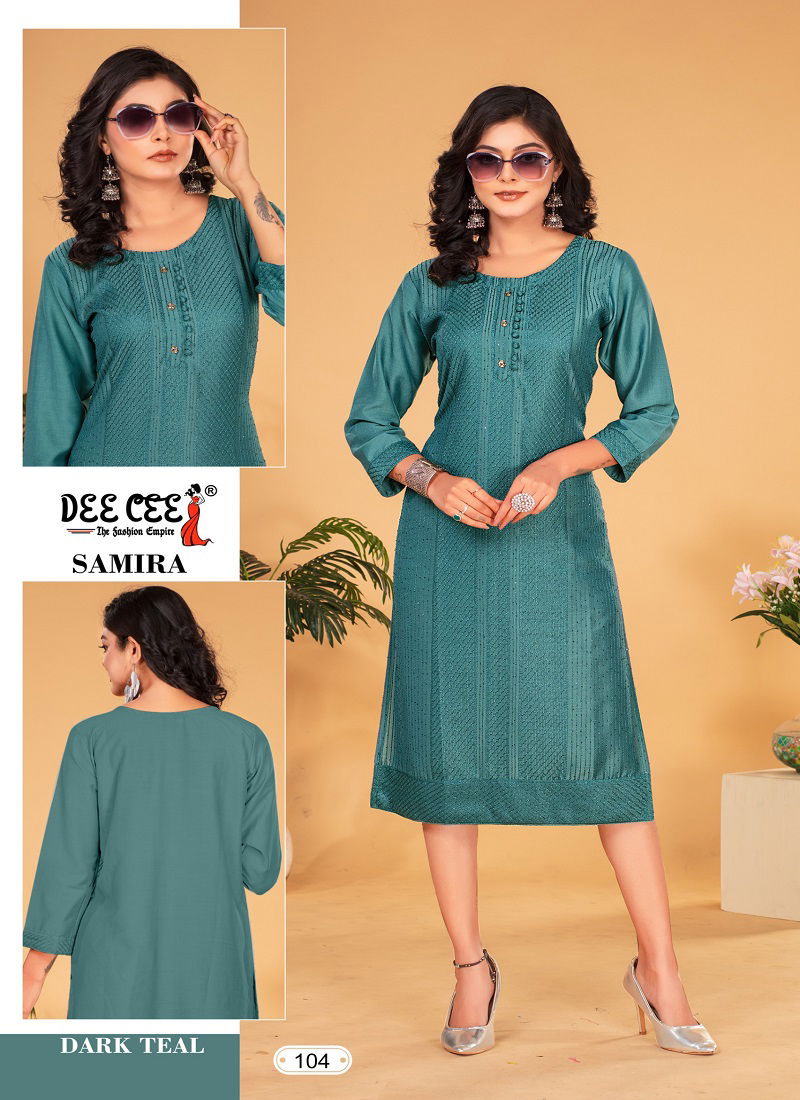 Samira By Deecee Chinon Straight Cut Kurti Suppliers In India Catalog