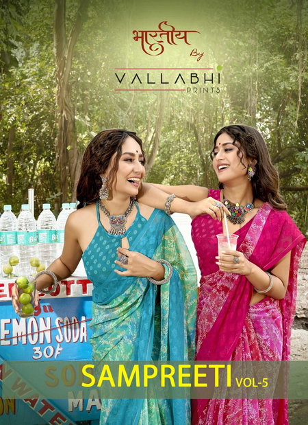 Sampreeti Vol 5 By Vallabhi Printed Daily Wear Georgette Sarees Wholesale Shop In Surat
