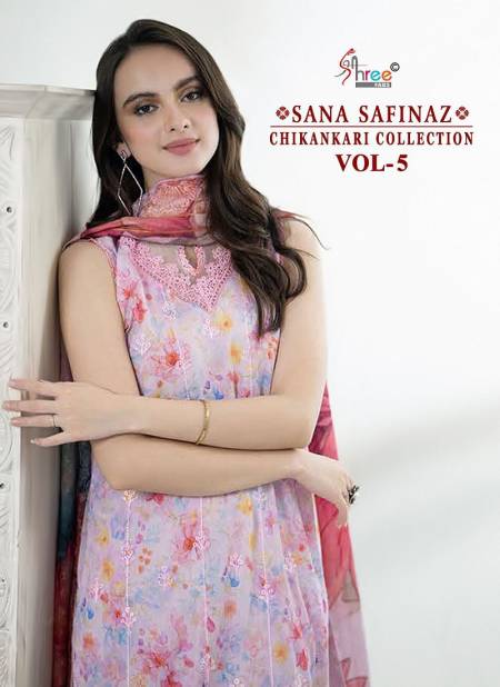 Sana Safinaz Chikankari Vol 5 By Shree Cotton Printed Pakistani Suits Surat Wholesale Market 