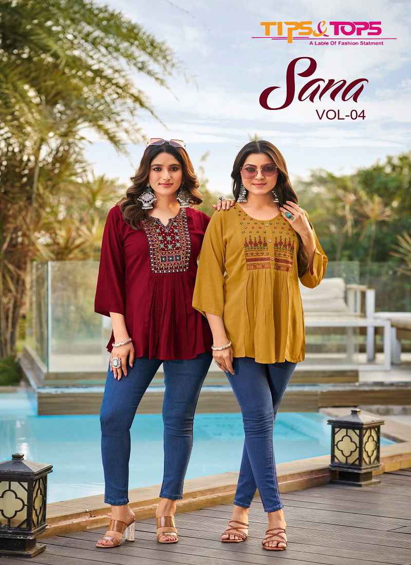 Sana Vol 4 By Tips Tops Rayon Short Ladies Top Suppliers In India Catalog