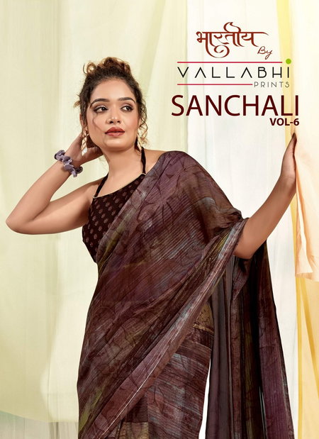 Sanchali Vol 6 By Vallabhi Printed Designer Georgette Sarees Wholesale Online
