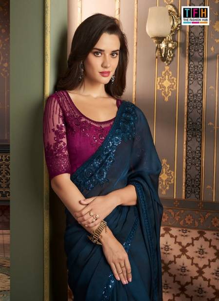 Sandalwood 12th Edition By Tfh Heavy Designer Party Wear Sarees Wholesale Market In Surat Catalog
