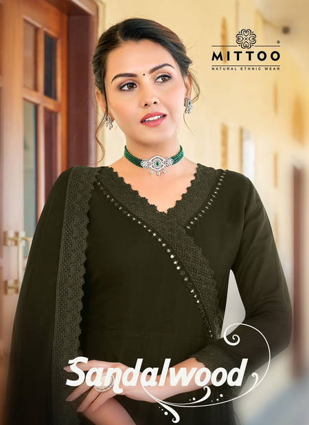 Sandalwood By Mittoo Long Anarkali Georgette Kurti With Bottom Dupatta Wholesale Price In Surat Catalog