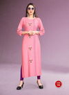 Sangam 1 Fancy Designer Ethnic Wear rayon Heavy slub rayon with handwork Long Kurtis Collection