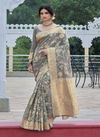 Sangam Avyukta Wedding Wear Linen Zari Weaving Work Designer Saree Collection