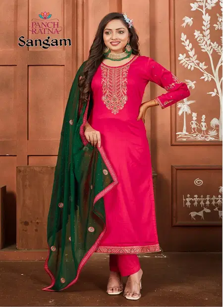 Sangam By Pancha Ratna Jam Silk Embroidery Salwar Kameez Wholesale Price In Surat
 Catalog