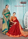 Sangam Madras Handloom Latest Deaigner Fancy Wedding Wear Printed Handloom Cotton Silk Sarees Collection

