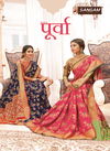 Sangam Purva Heavy Latest Designer Fancy Wedding Wear Banarsi Silk Printed Sarees Collection
